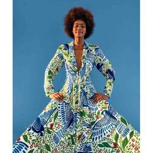 Farm Rio Blue Macaw Flight Maxi Dress, Large